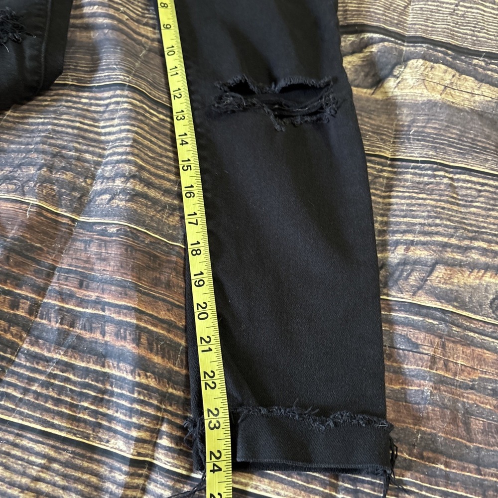 Levis Jeans Womens 25 Black Denim Wedgie Skinny High Rise Button Fly Distressed - Picture 7 of 13